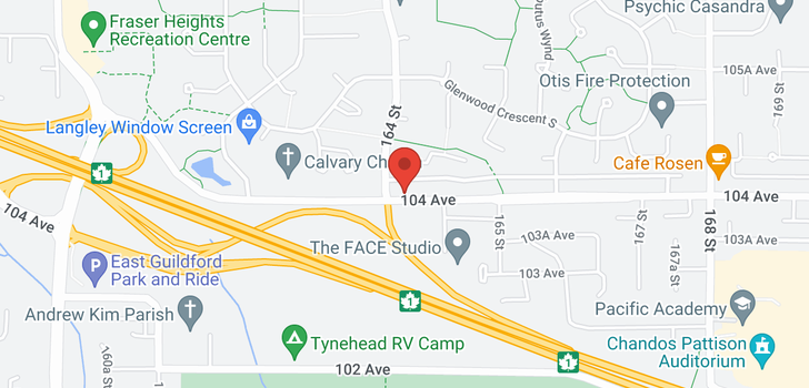map of 16425 104 AVENUE